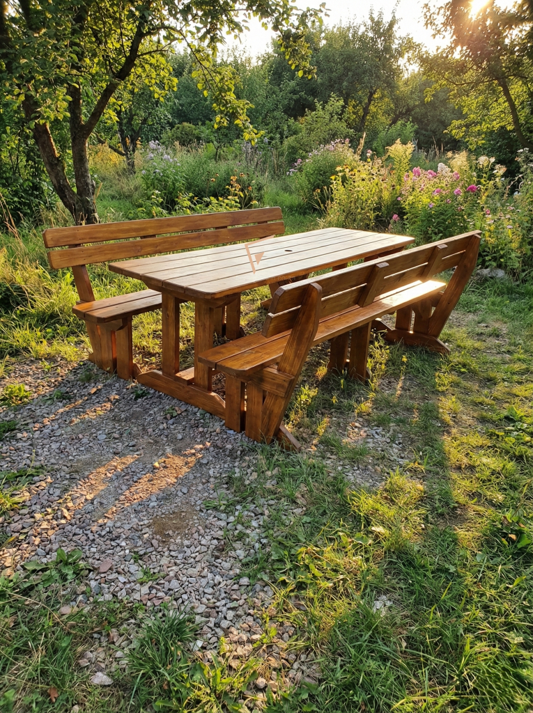 Deluxe Picnic Bench with Backrest – 10 Seater