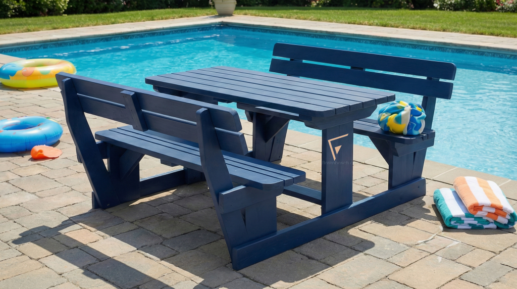 Deluxe Picnic Bench with Backrest – 6 Seater