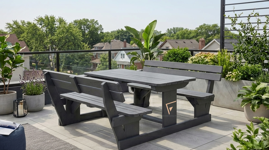 Urban Setting for Grey urban six seater picnic bench