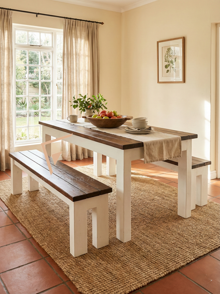 Simplicity Strength The Modern 4-Leg Set is our versatile all-rounder. By using a traditional leg-at-each-corner design, we maximize the space underneath the table, ensuring no bumped knees for your guests.