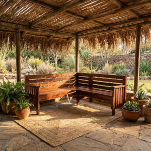 L-Shaped Corner Patio Set - 6 Seater