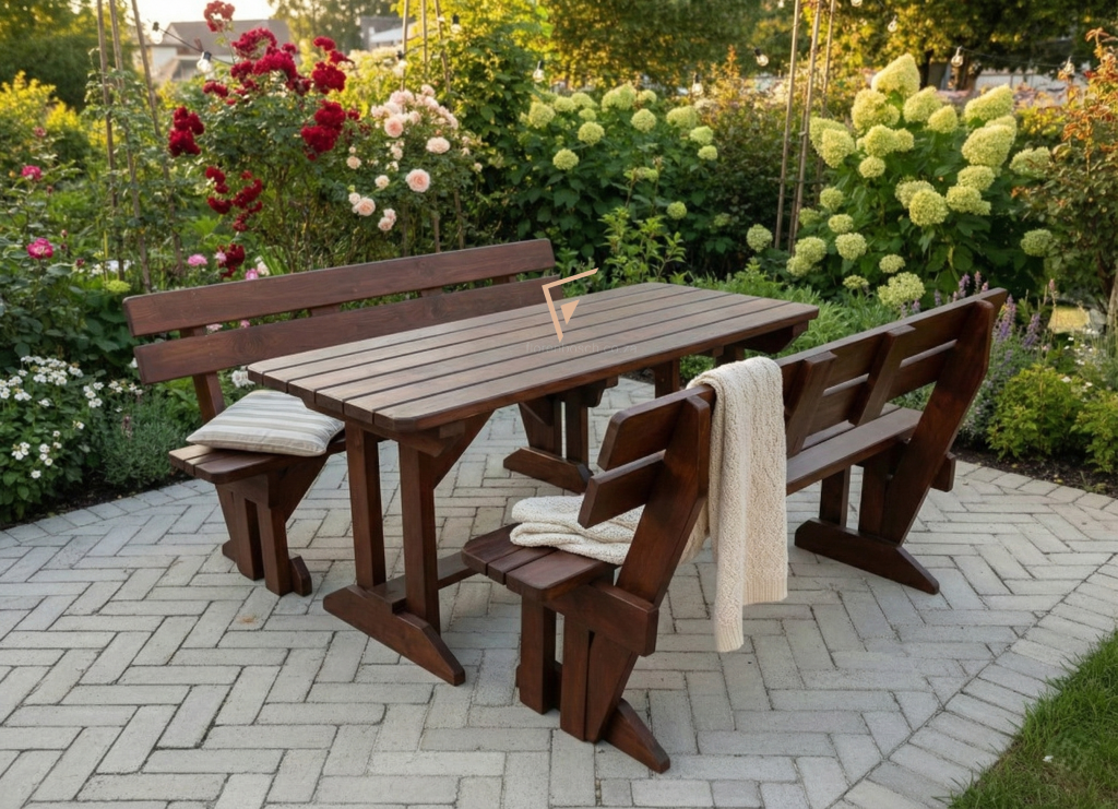 Deluxe Picnic Bench with Backrest – 8 Seater